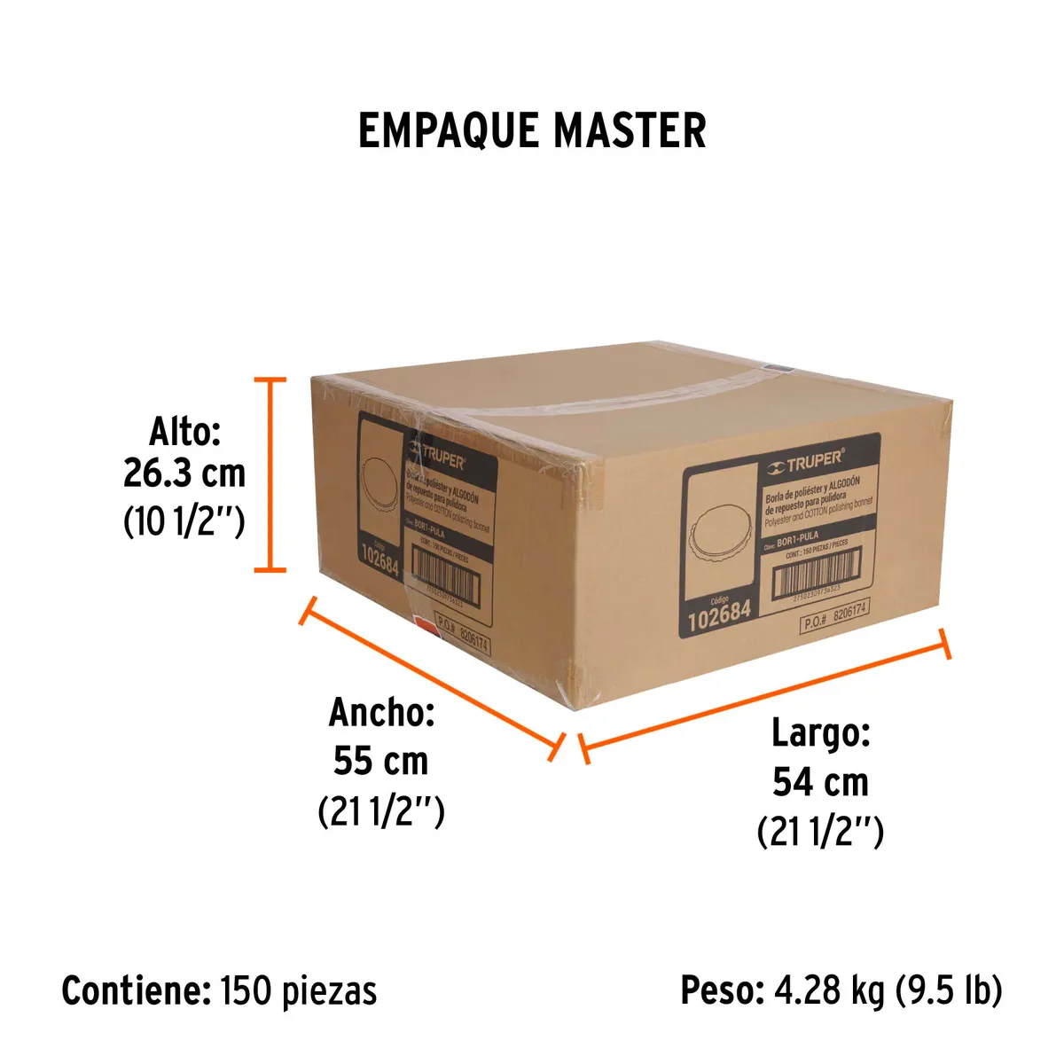 Borla para Pulir de Poliéster/Algodón 6" Truper - 102684