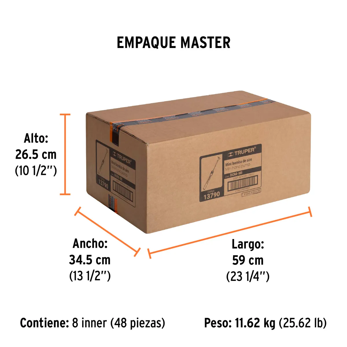 Mini Bomba Manual para Bicicleta BOM-MI Truper - 13790