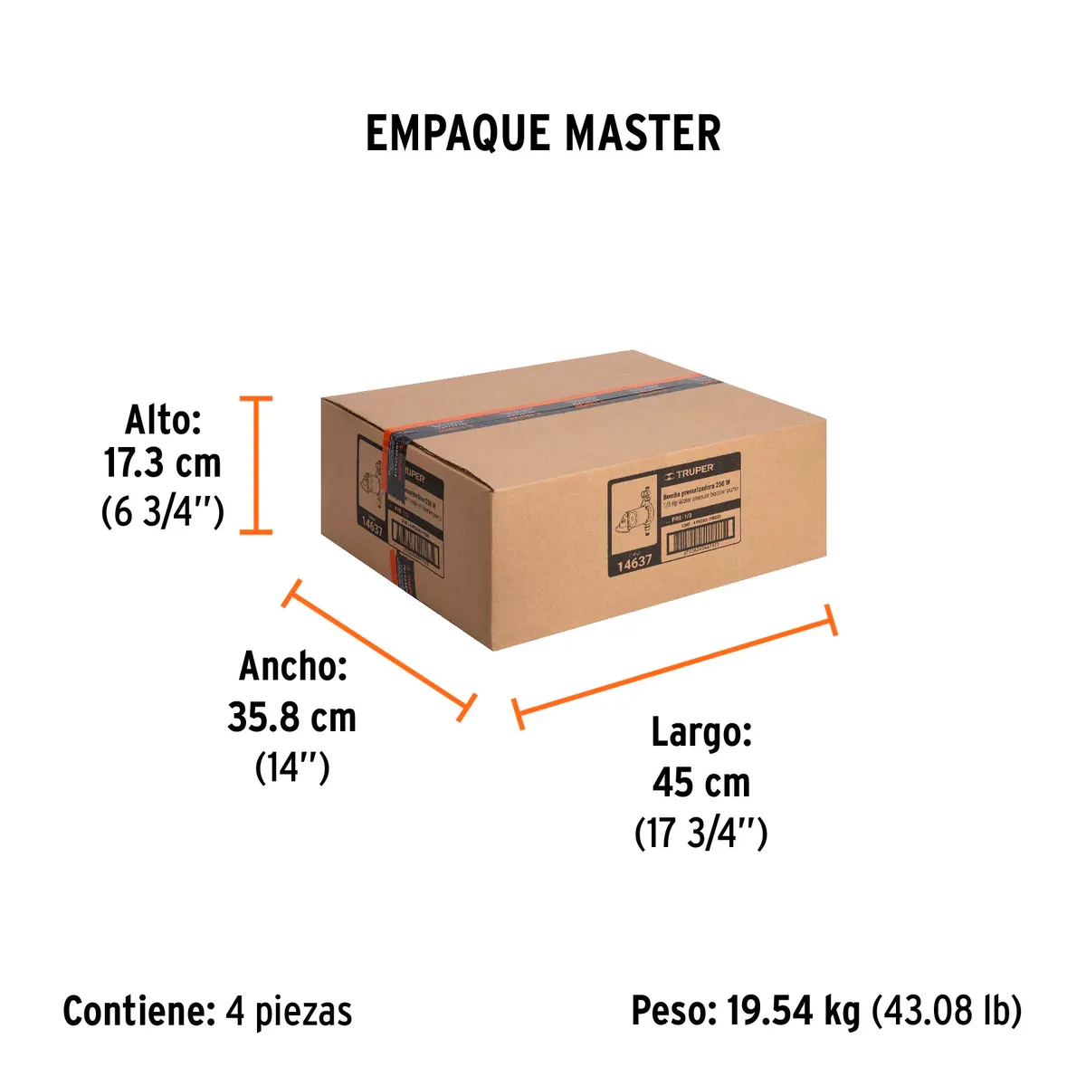Bomba Presurizadora 1/3 HP con Sensor Regulable Truper - 14637
