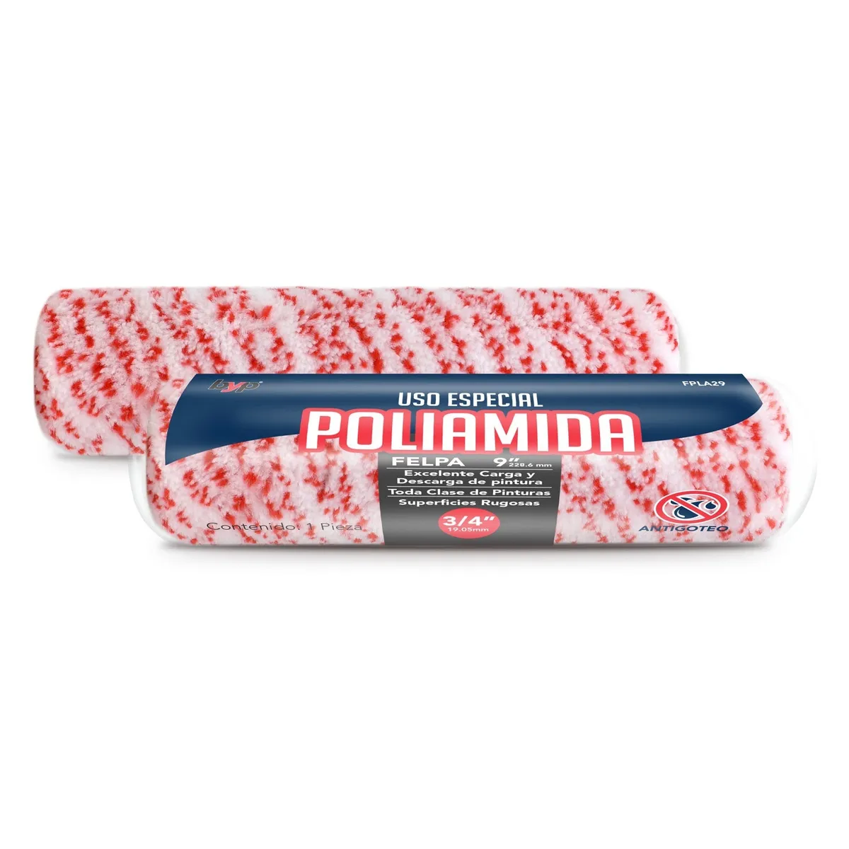 Felpa de Poliamida 9" x 1 1/4" BYP - FPLA49