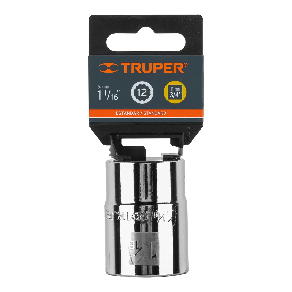 Dado 1 1/16" Cuadro 3/4" 12 Puntas Truper - 13855