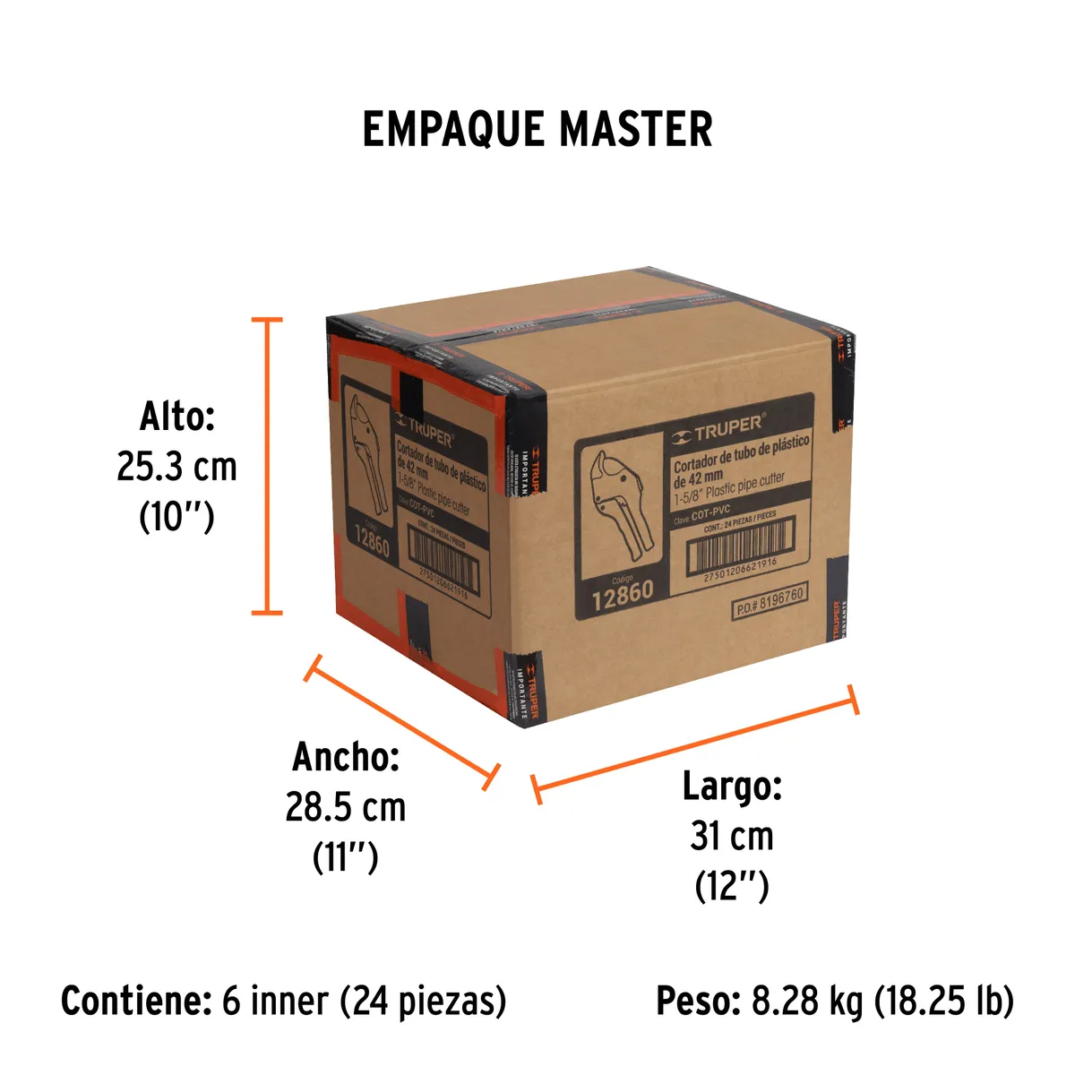 Cortador de Tubo Plástico 1 5/8" 41 mm Truper - 12860