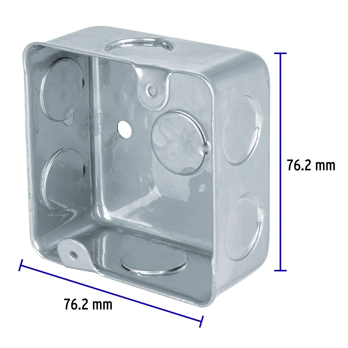 Caja de Registro Cuadrada 3" x 3" Galvanizada Volteck - 45008