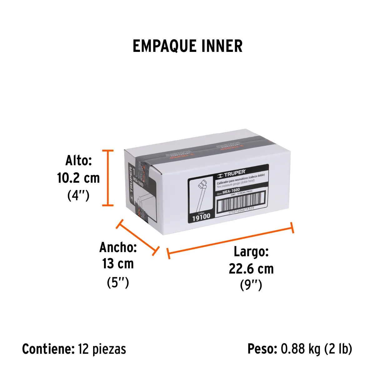 Calibrador de Presión 160 PSI Cabeza Doble Truper - 19100