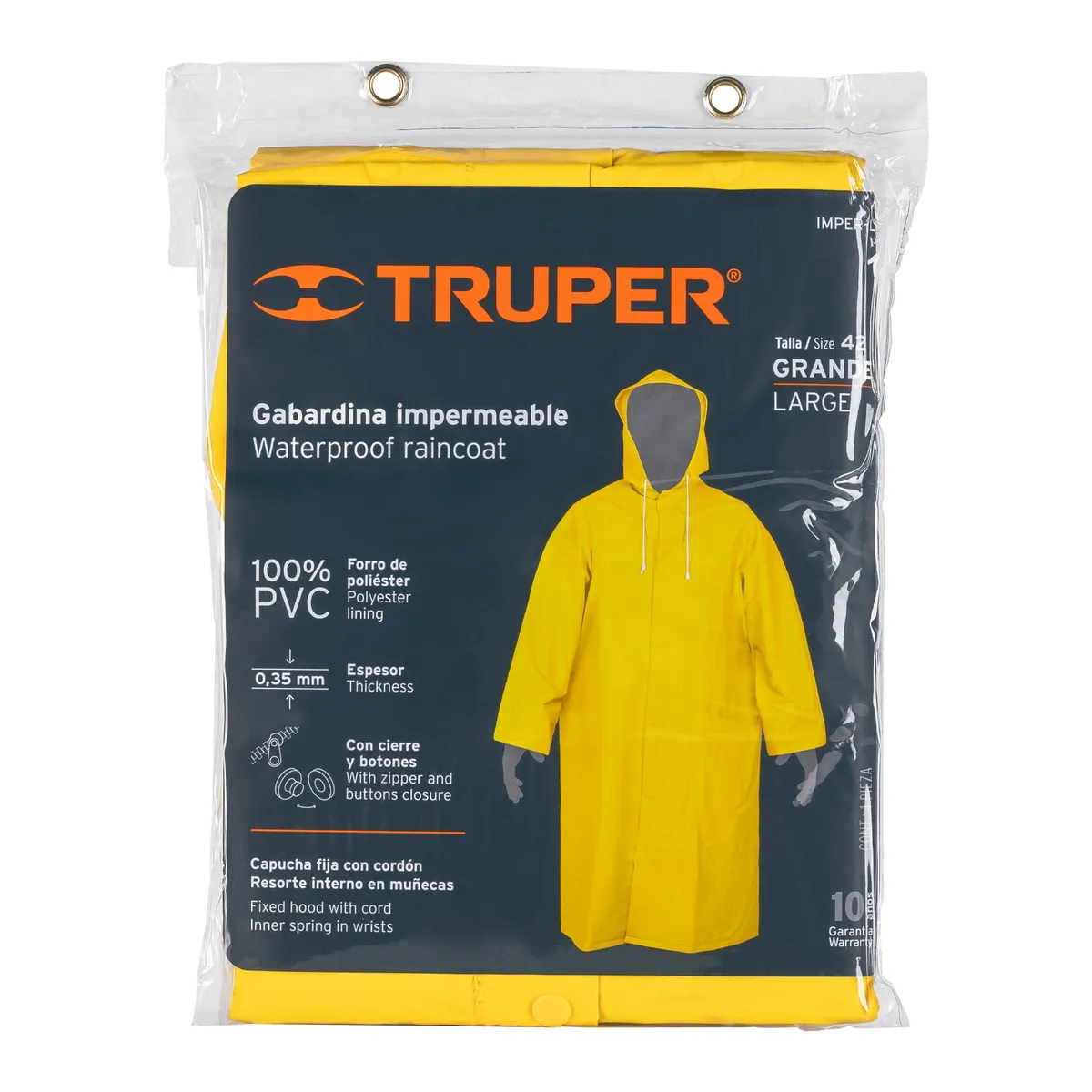 Gabardina Impermeable Doble Capa Talla G Truper - 14415
