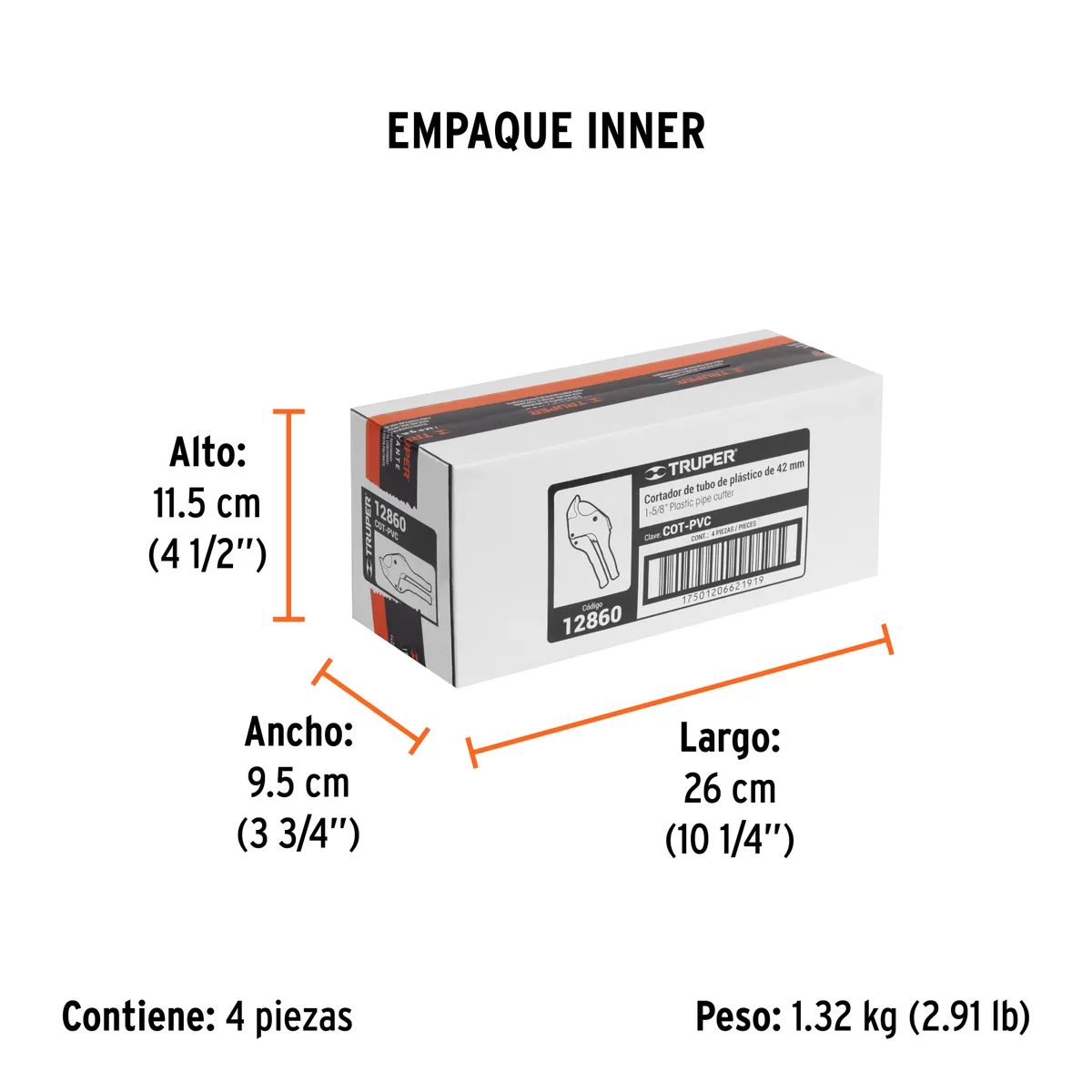 Cortador de Tubo Plástico 1 5/8" 41 mm Truper - 12860