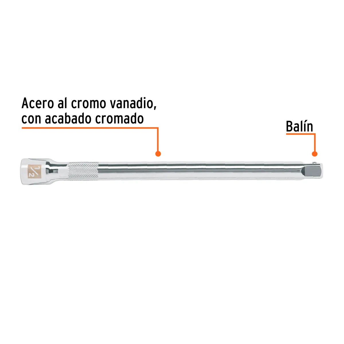 Extensión 1/2" x 10" para Matraca E-5463 Truper - 13418