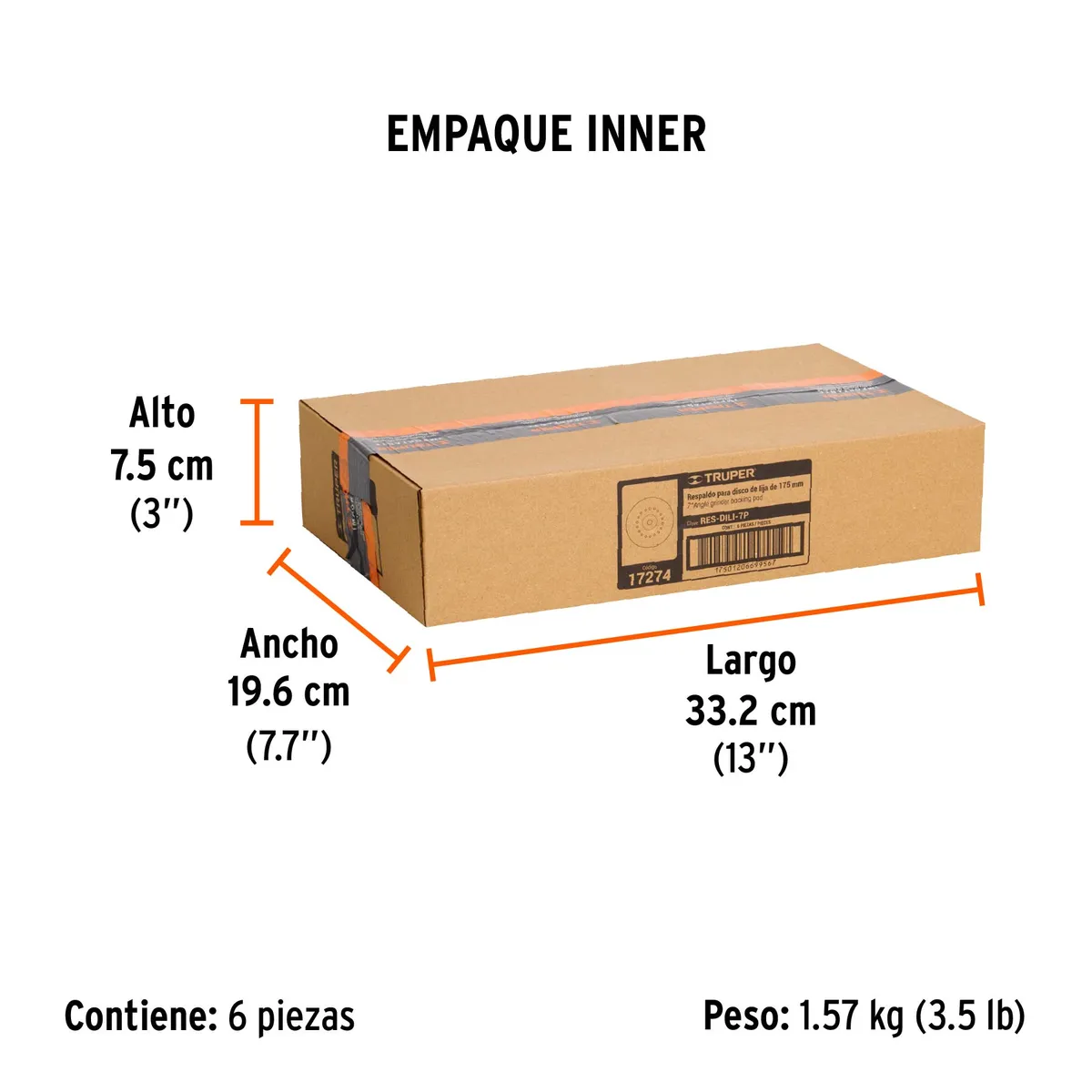 Respaldo para Disco Eje 7/8" de 7" Truper - 17274
