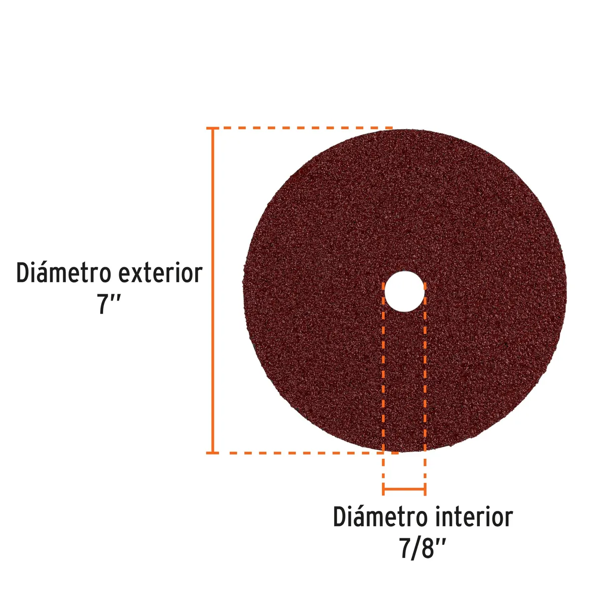 Disco de Lija con Respaldo de Fibra 7" Grano 24 Truper - 100129