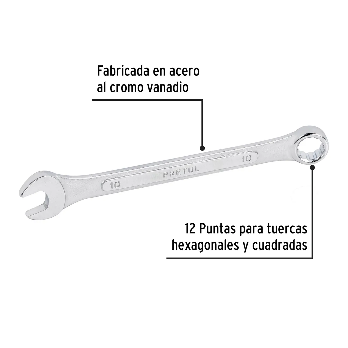 Llave Combinada 10 mm Pretul LL-2010MP - 21904