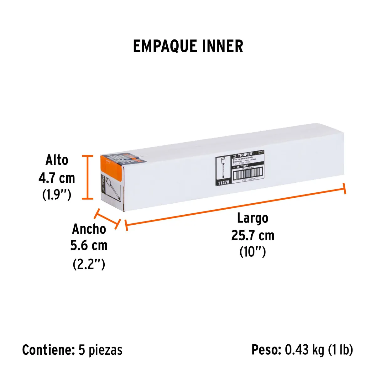 Broca SDS Plus 7/16" x 6" Truper - 11278