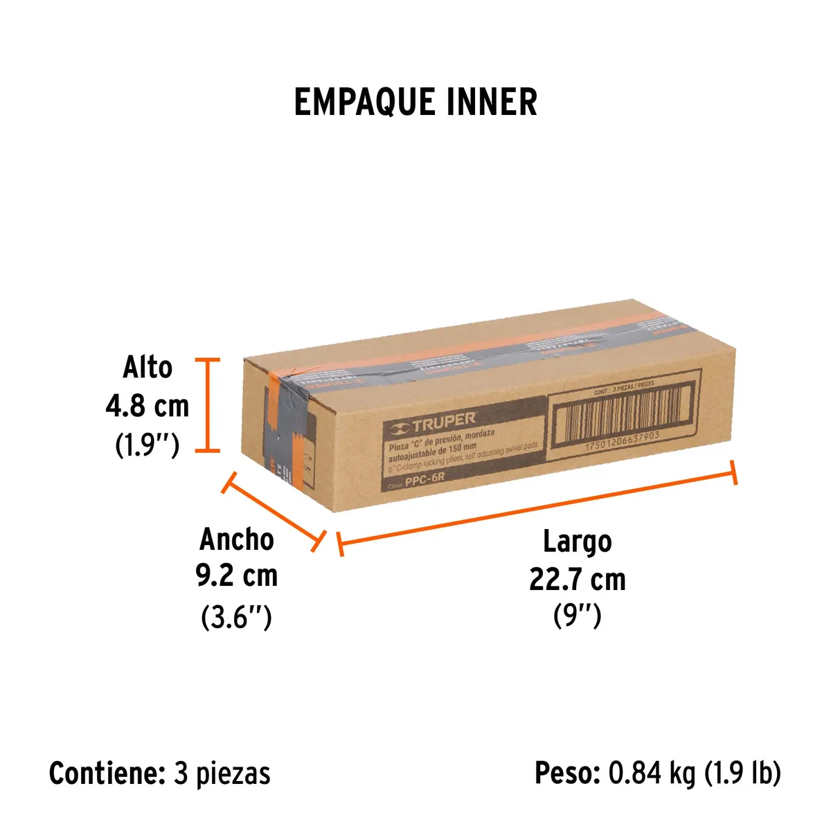 Pinza de Presión Tipo C 6" con Mordaza Autoajustable Truper - 17413