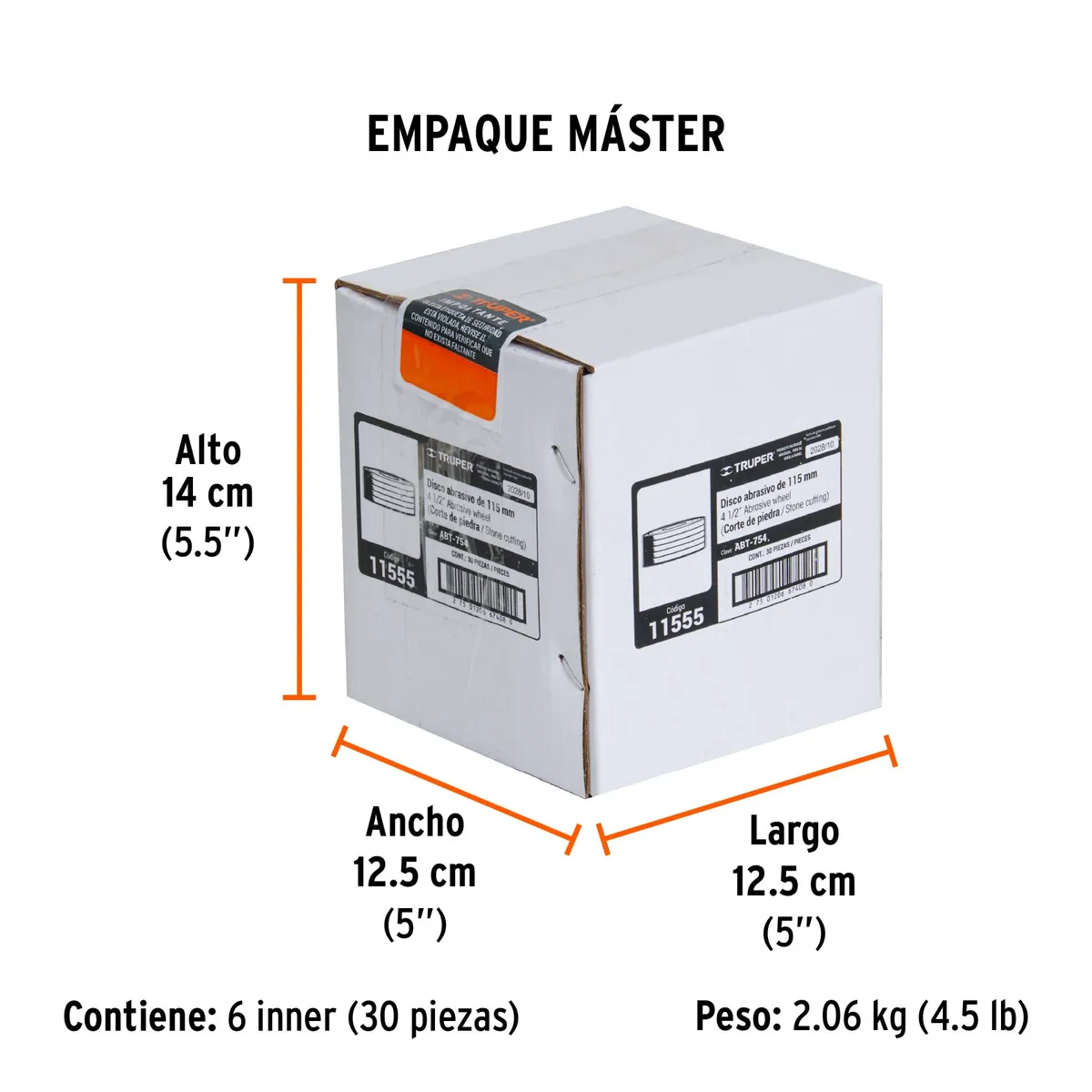 Disco Tipo 42 de 4 1/2" para Corte de Piedra Truper - 11555