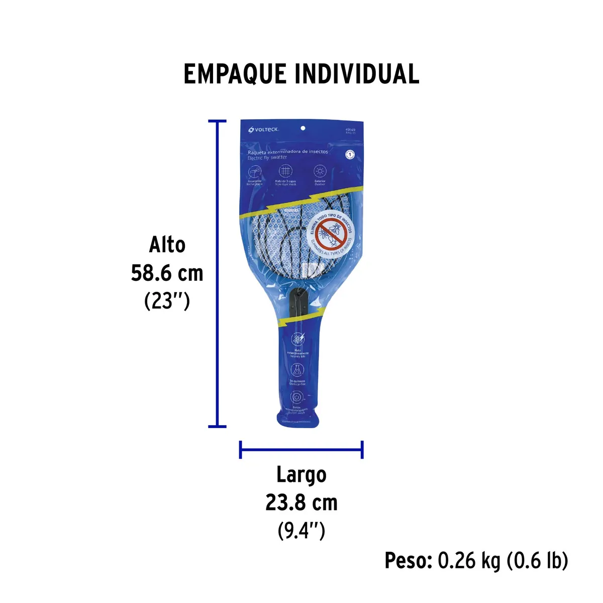 Raqueta Matamoscas/Mosquitos Recargable Truper - 49149