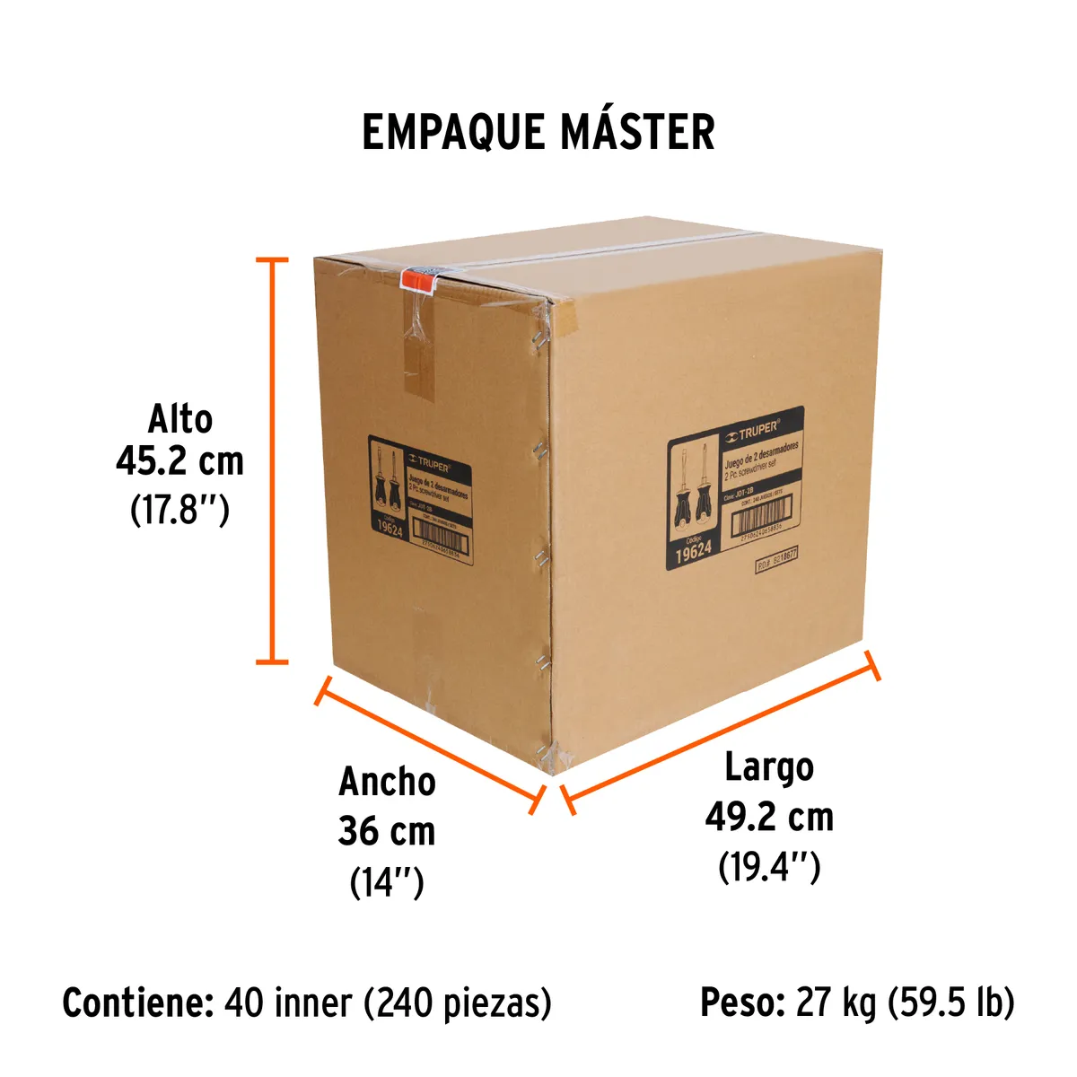 Juego de Desarmadores 1/4" x 1 1/2" JDT-2B Truper - 19624