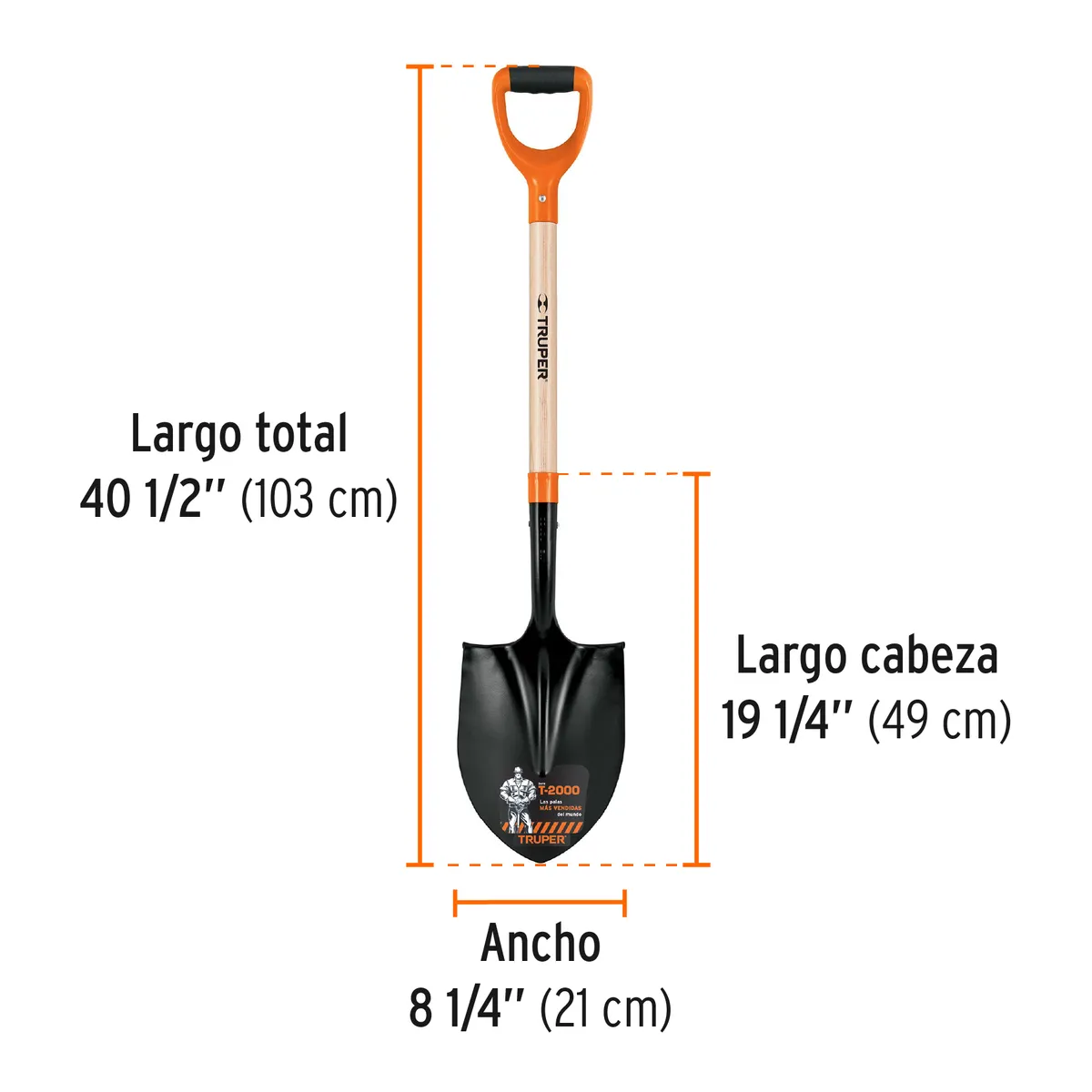 Pala Redonda T-200 Puño Y Truper - 17160