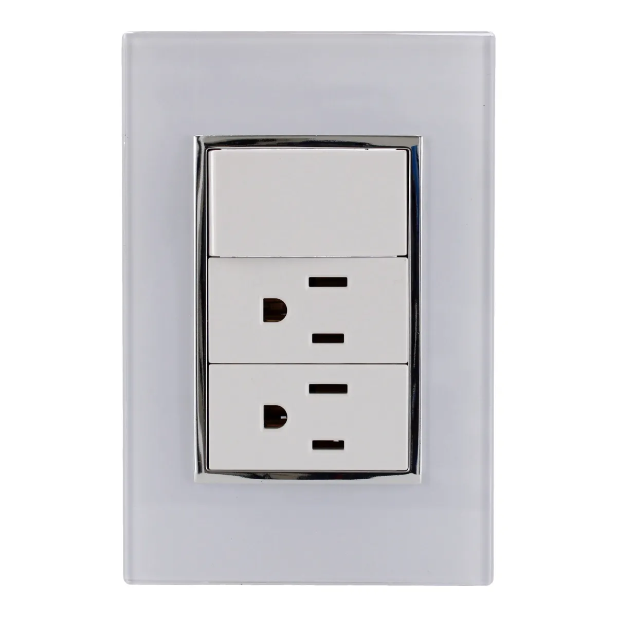 Placa Venecia Blanco con Apagador y Contacto Doble Santul - 4478