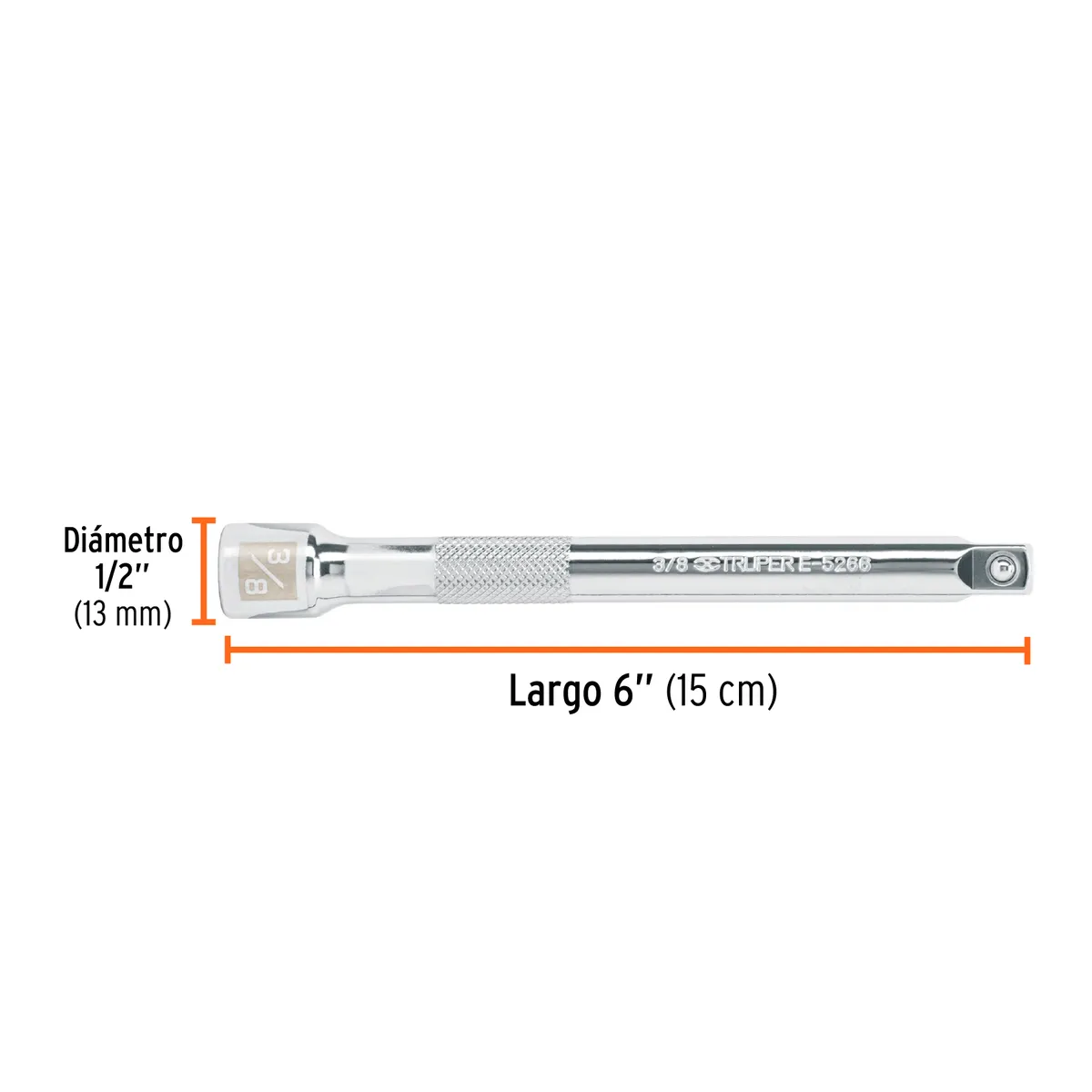 Extensión 3/8" x 6" para Matraca E-5266 Truper - 13916