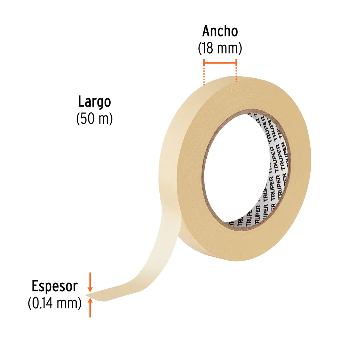 Cinta Masking Tape 3/4" x 50 m Truper - 12590