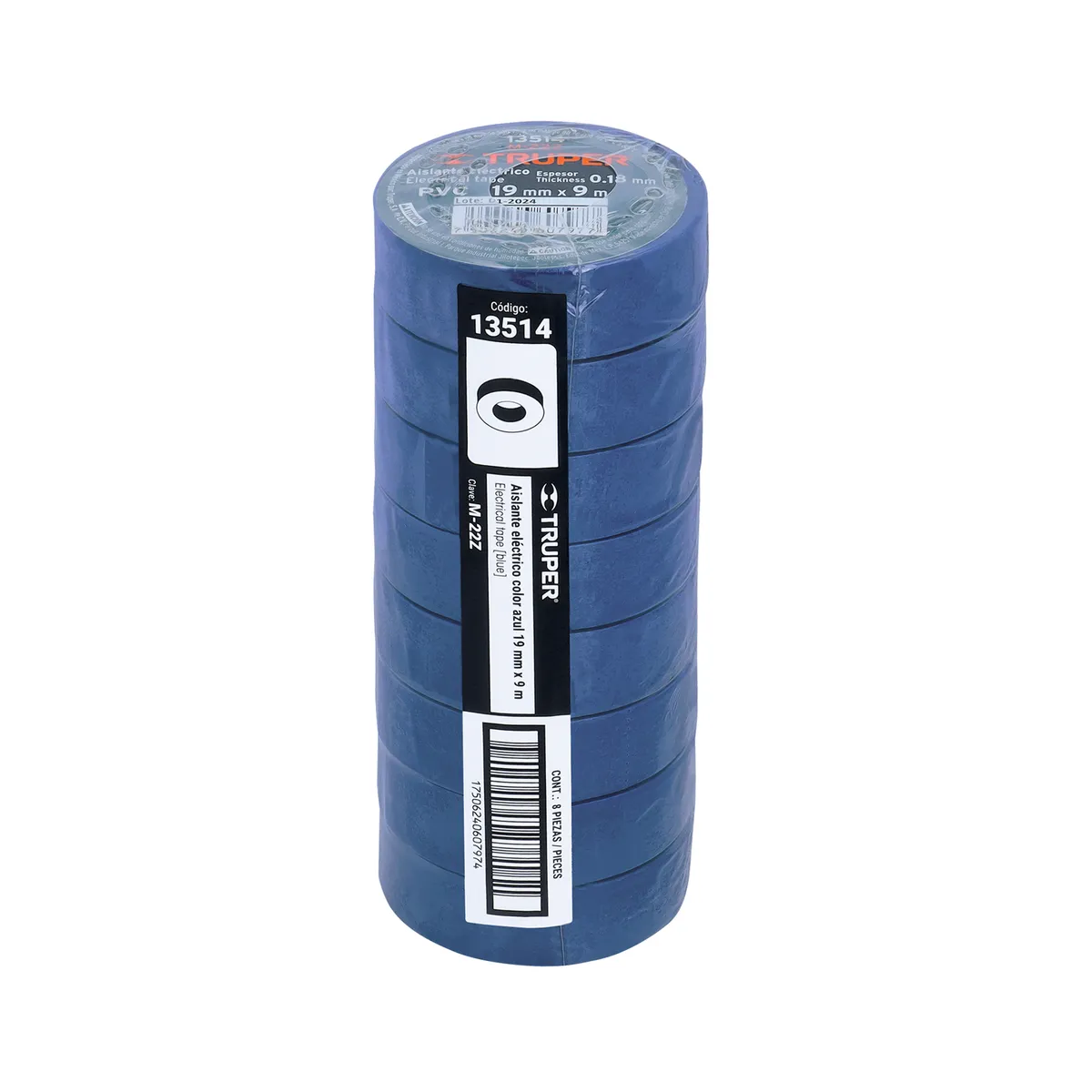 Cinta de Aislar 9 m x 19 mm Azul Truper - 13514