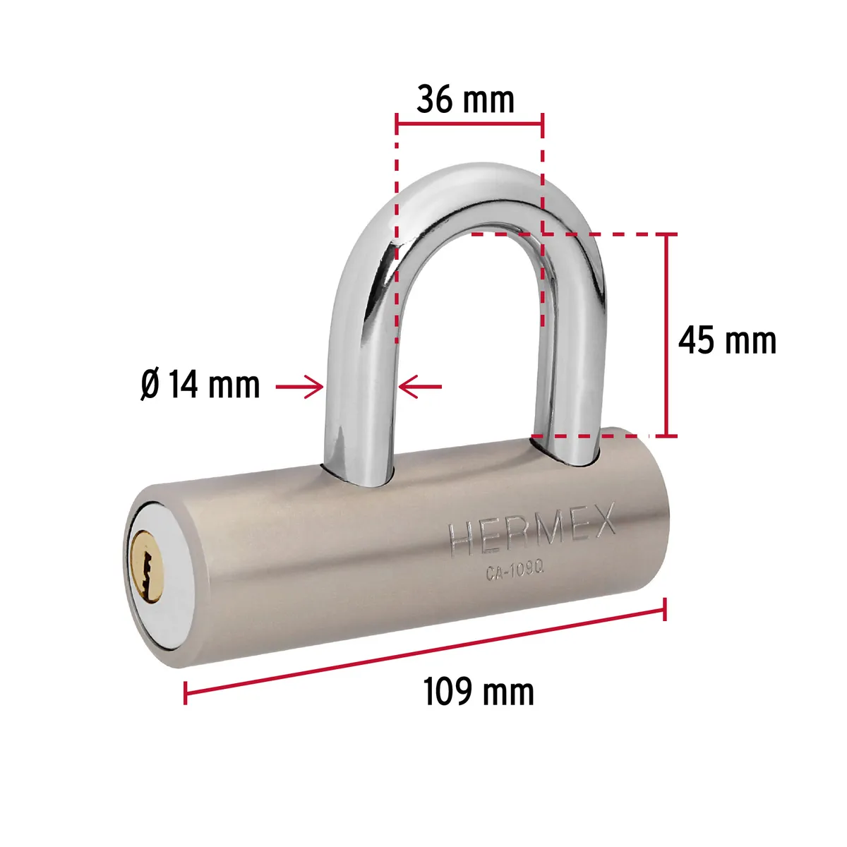 Candado de Acero 109 mm Gancho Corto Truper - 43365