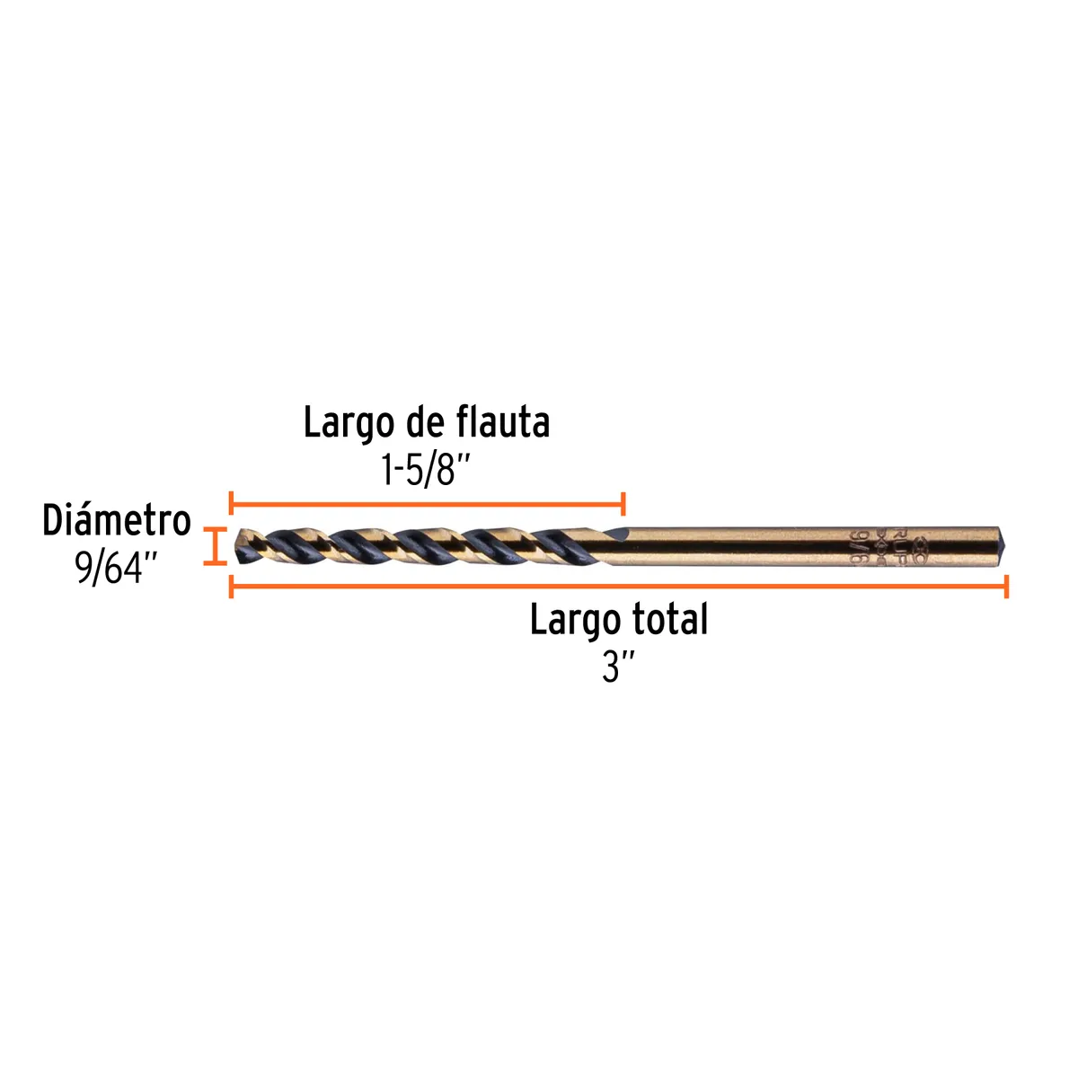 Broca HSS 9/64" Trugold para Metal Truper Expert - 11120