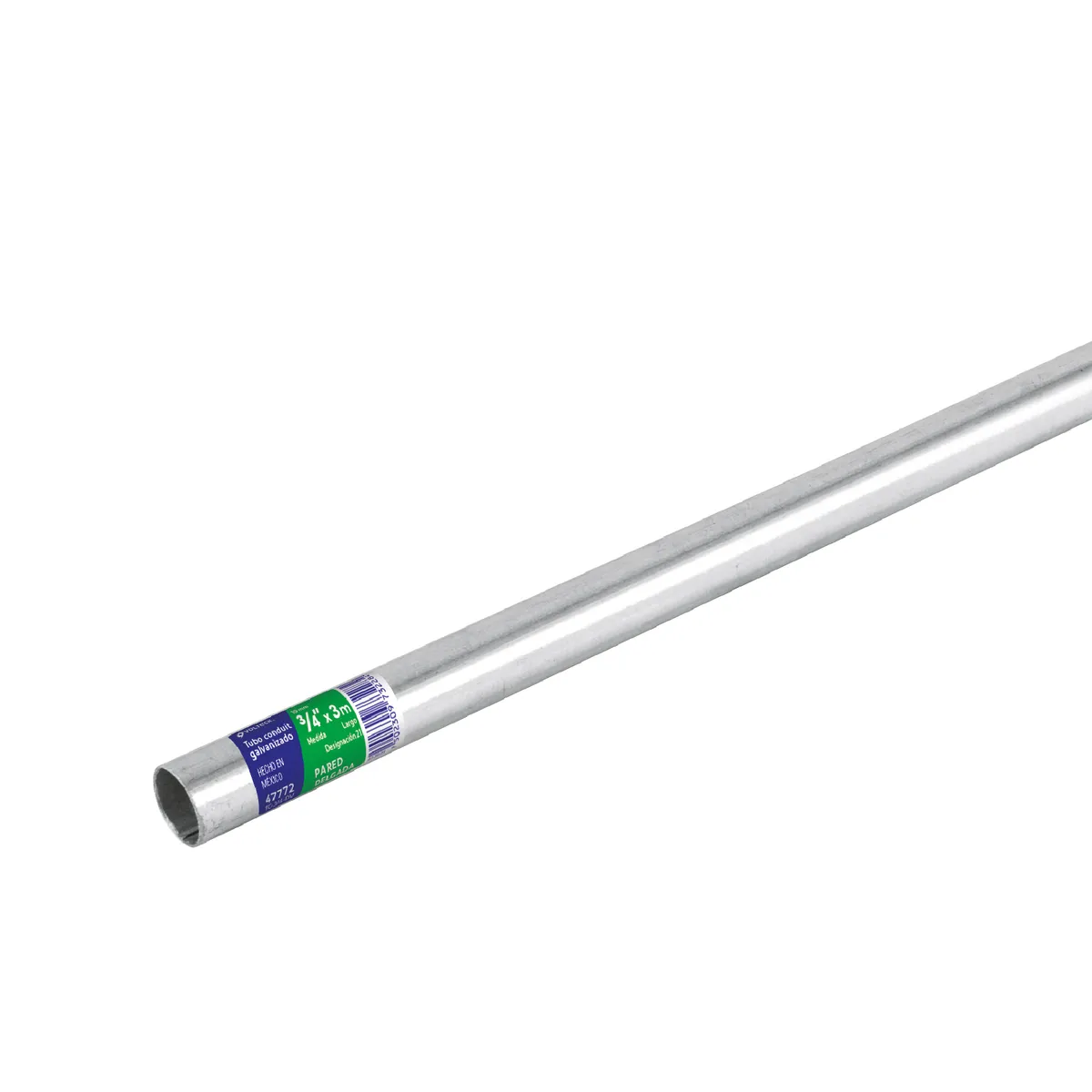 Tubo Conduit 3/4" Pared Delgada Verde 3 m Truper - 47772