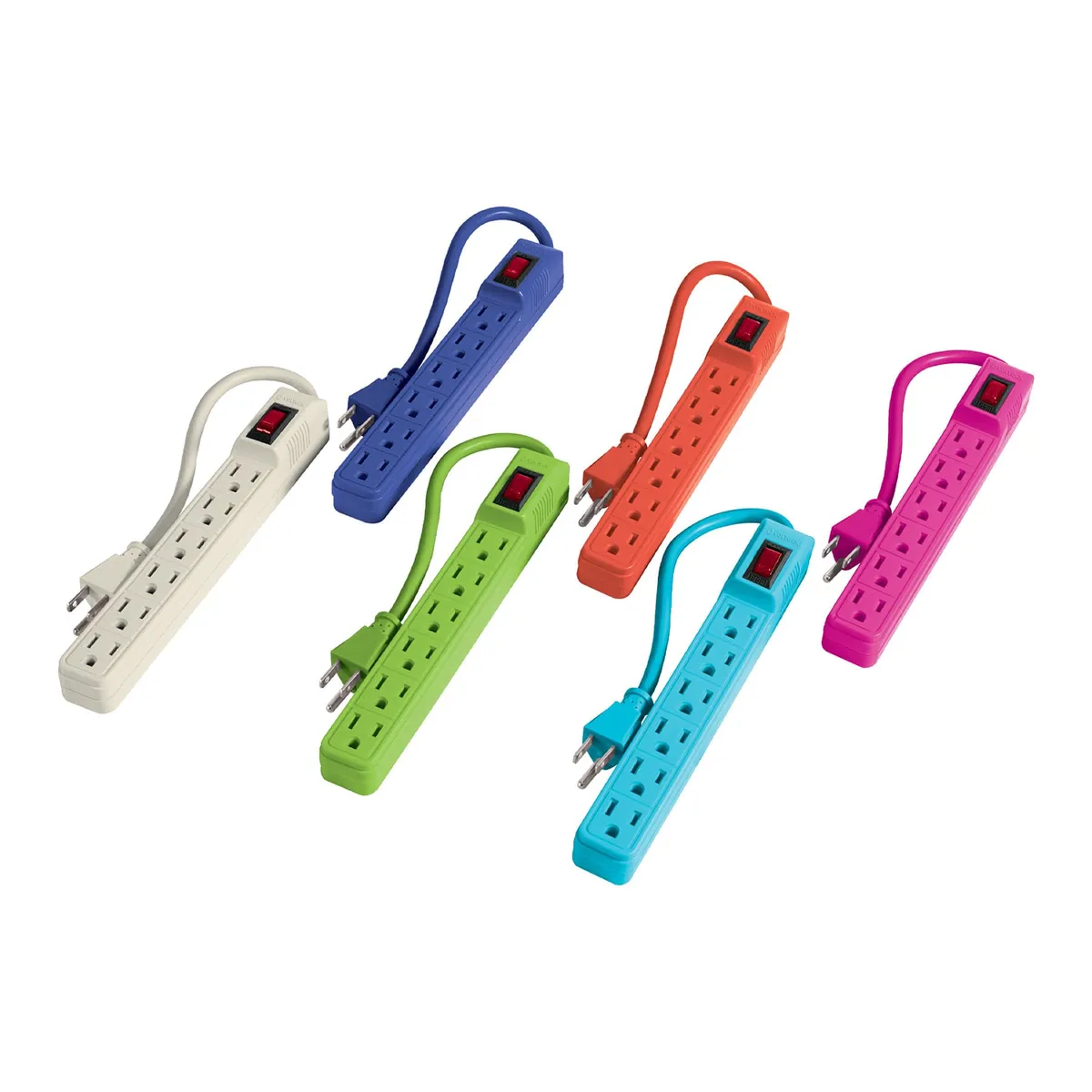 Multicontacto de Colores 16 AWG 6 Entradas Truper - 46021