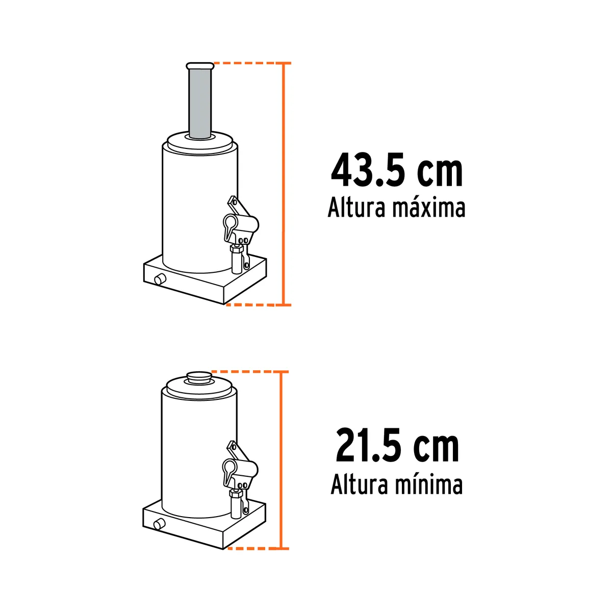 Gato Hidráulico de Botella 6 Toneladas Truper - 14814
