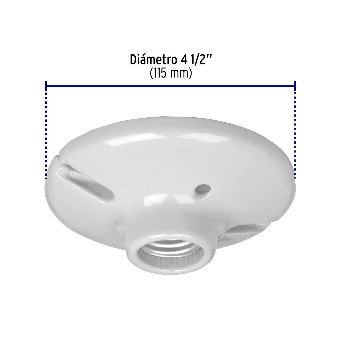 Portalámpara de Porcelana 4 1/2" Redonda Volteck - 47915