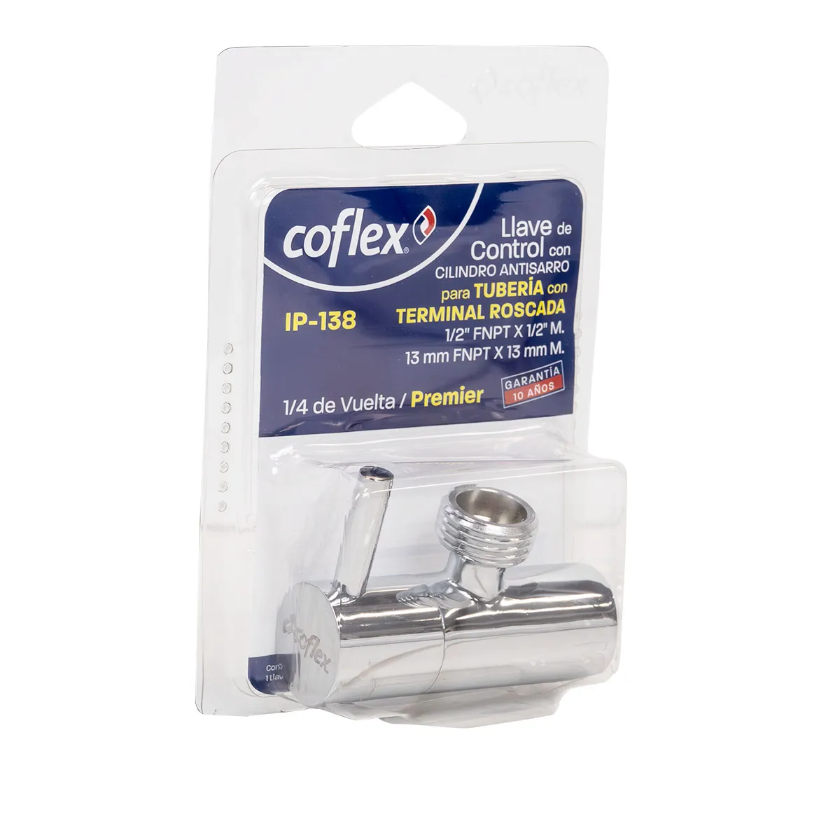 Llave de Control COFLEX 1/4 de Vuelta 1/2" FNPT x 1/2" M. Angular