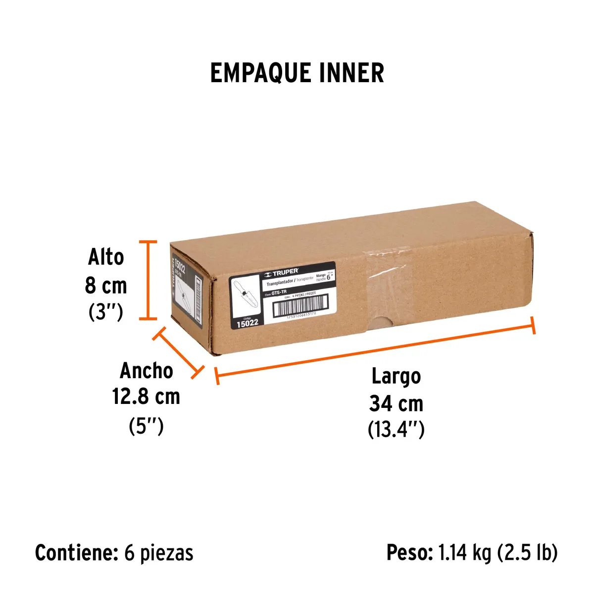 Trasplantador para Jardín Mango de 6" Truper - 15022