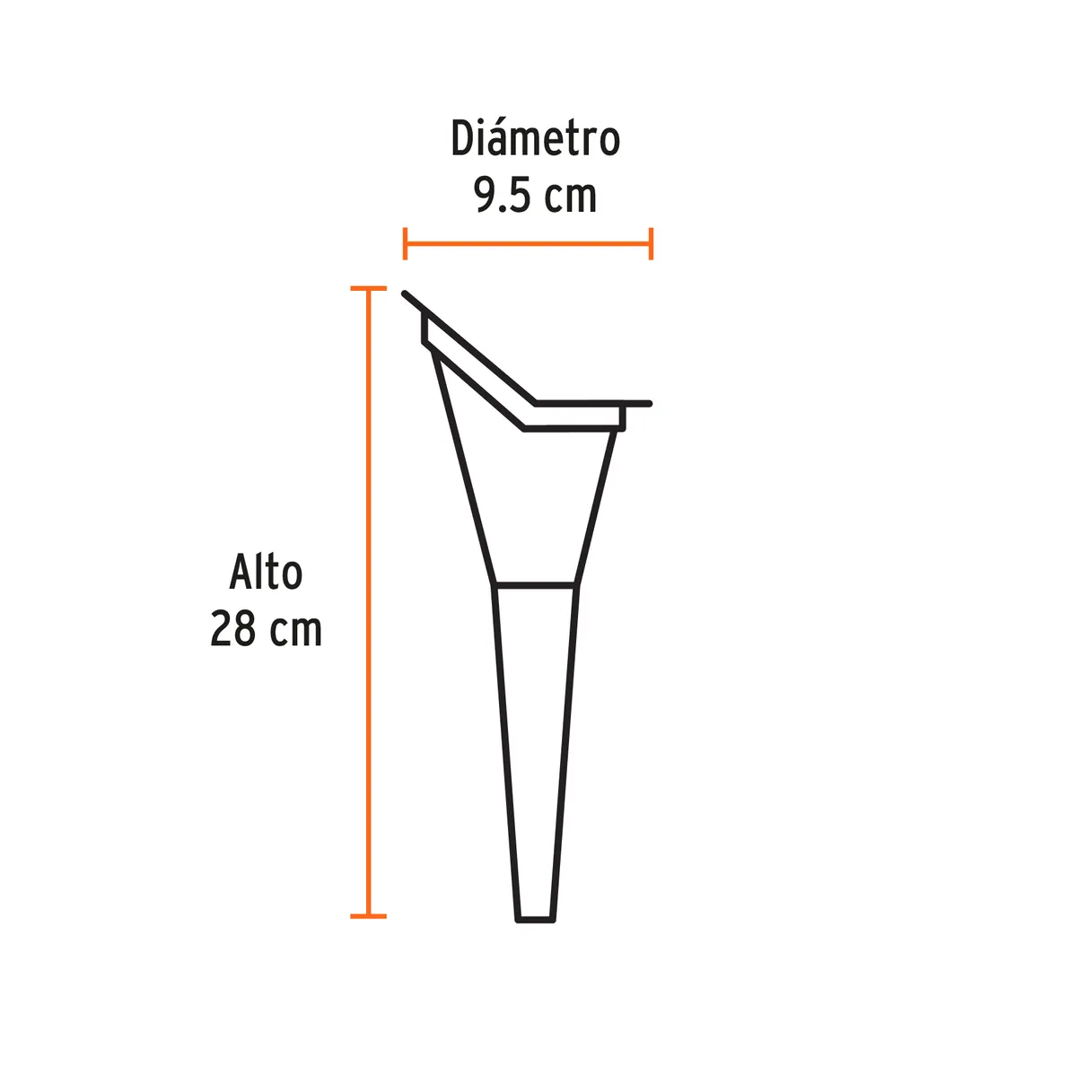 Embudo de Plástico 250 ml Cuello Rígido Truper - 11205