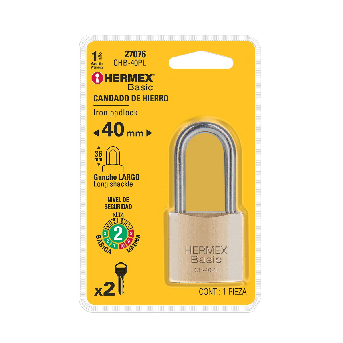 Candado de Hierro 40 mm CHB-40PL Truper - 27076