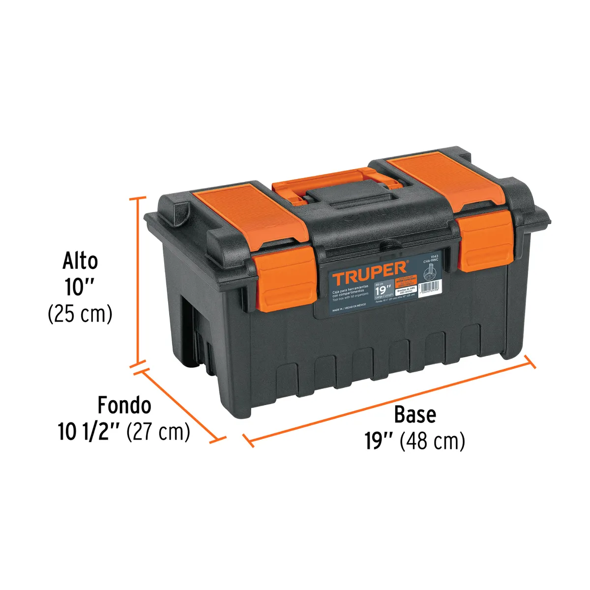 Caja de Herramientas 19" con Compartimientos Truper - 11143