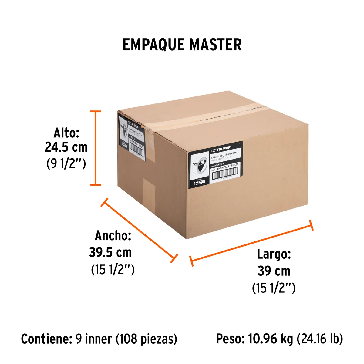 Cinta Masking Tape 3/4" x 50 m Truper - 12590