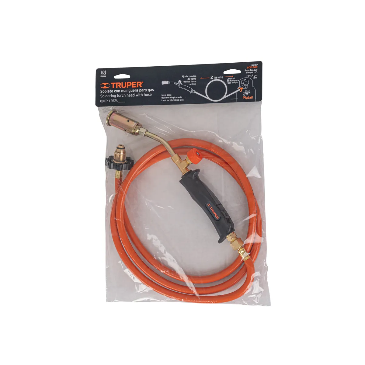 Soplete con Manguera para Gas 7/8" 200 PSI Truper - 16920