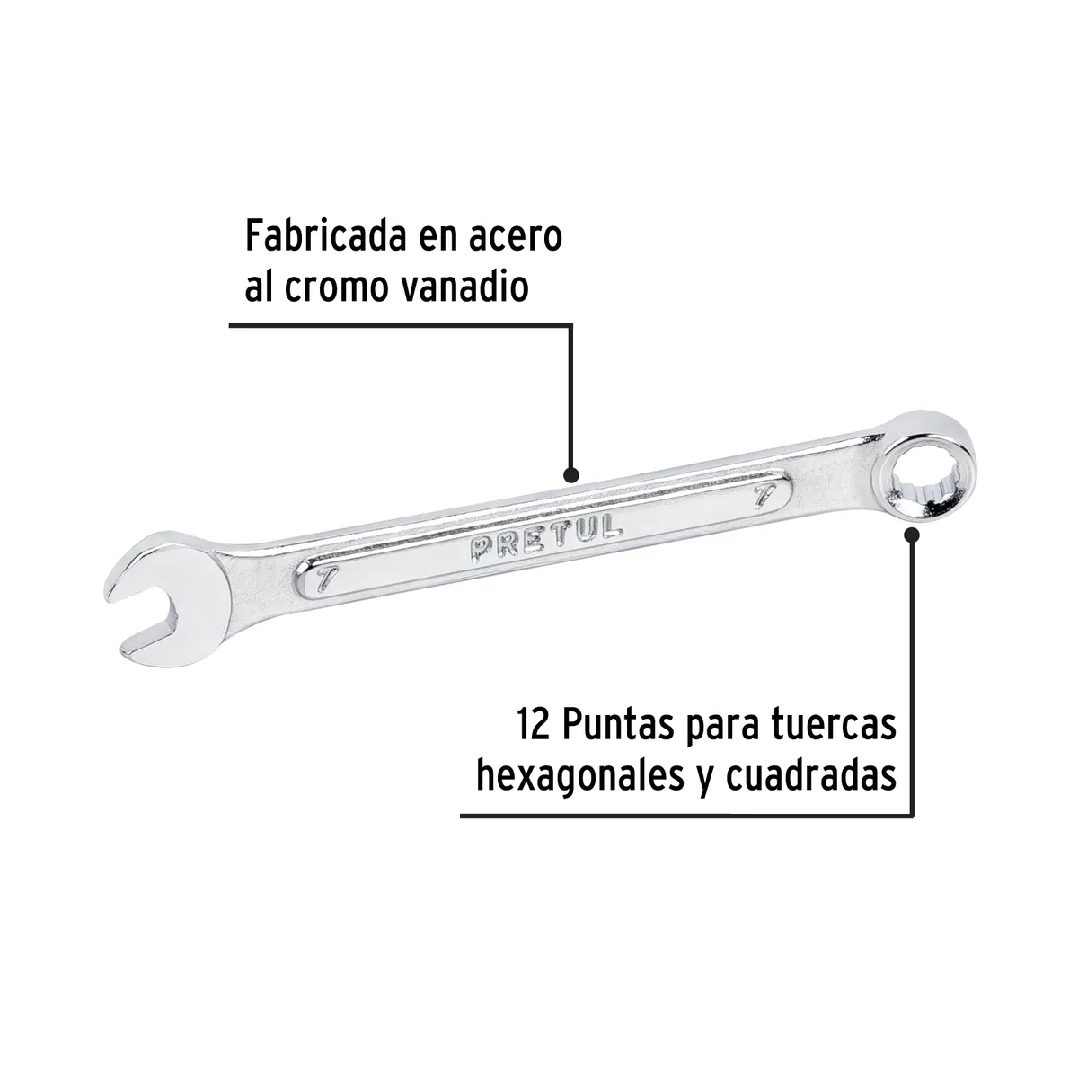 Llave Combinada 7 mm Pretul LL-2007MP - 21901
