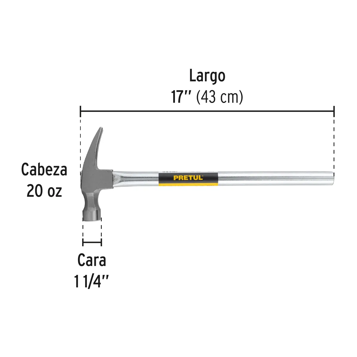 Martillo Uña Recta 20 oz Pretul MTR-20P - 20597