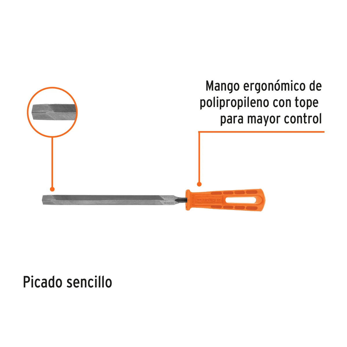 Lima Triangular 36 DPP con Mango 8" Truper - 10922