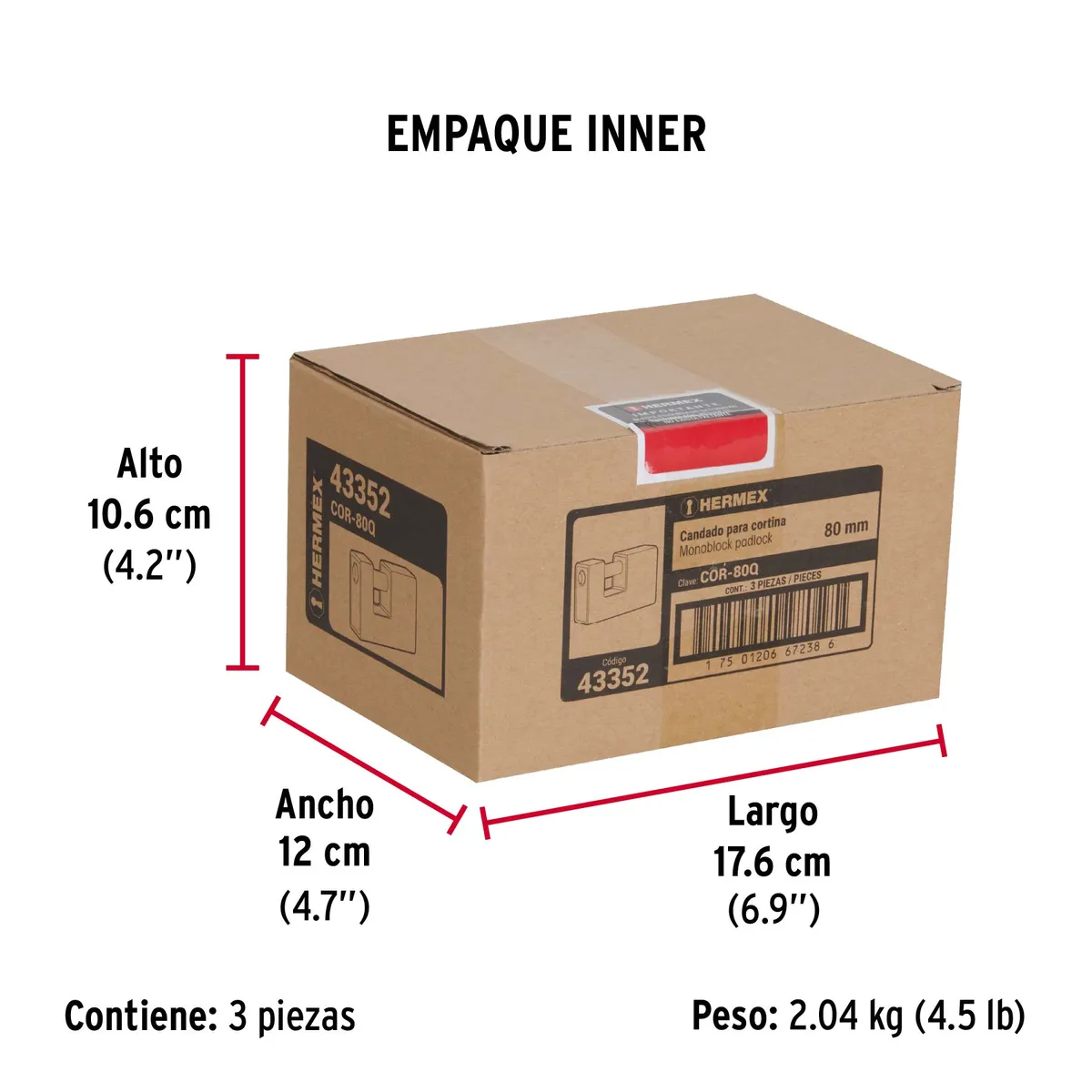Candado Antipalanca 80 mm Blindado Truper - 43352