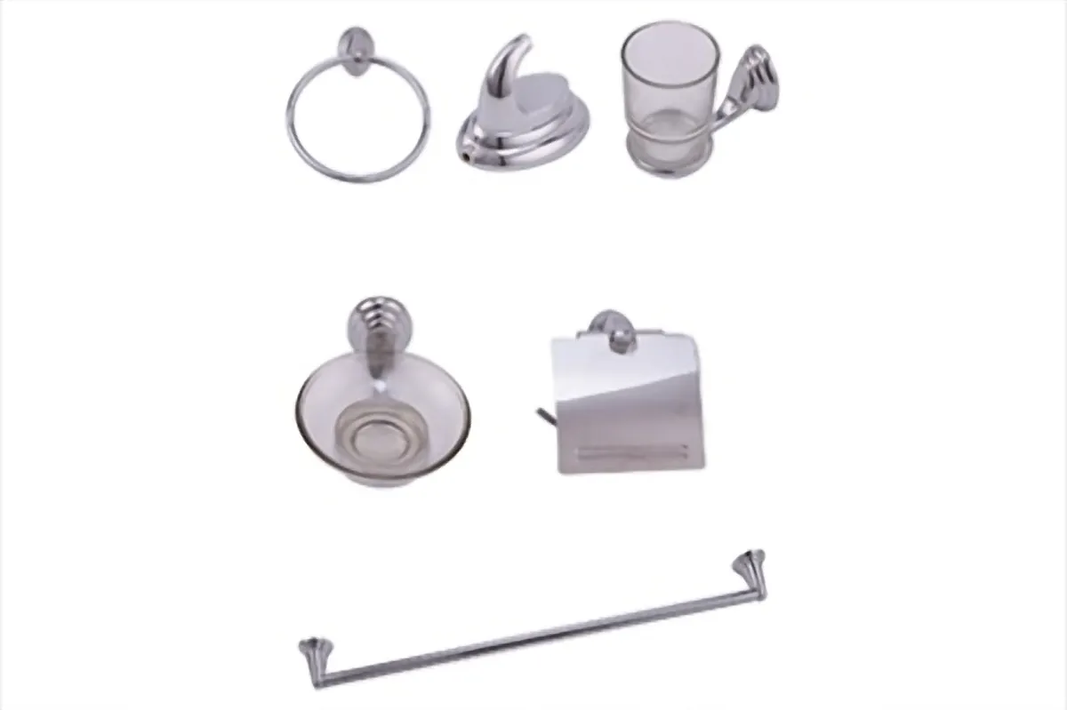 Juego de Accesorios para Baño 6 Piezas Cromo Meer - ACC-001