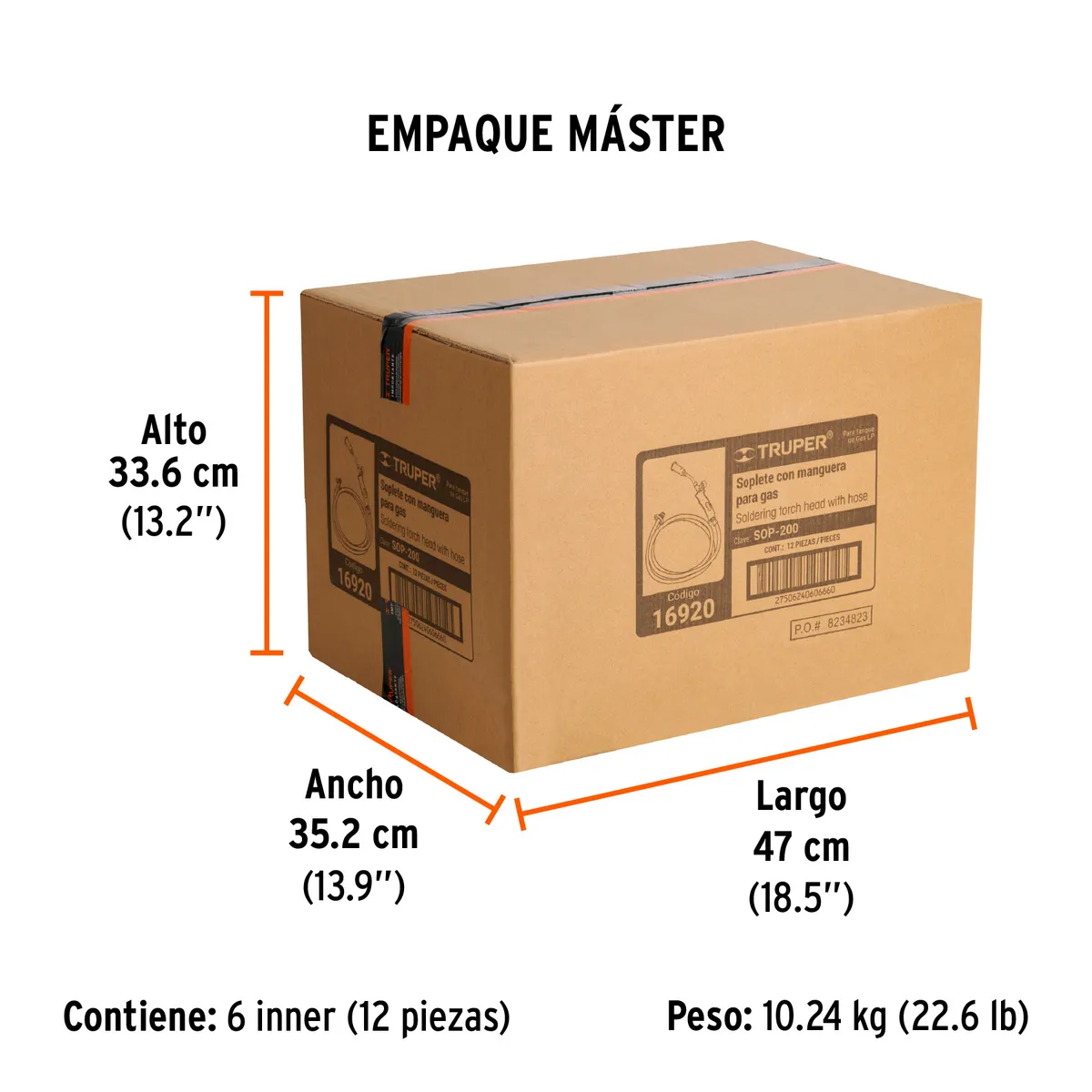 Soplete con Manguera para Gas 7/8" 200 PSI Truper - 16920