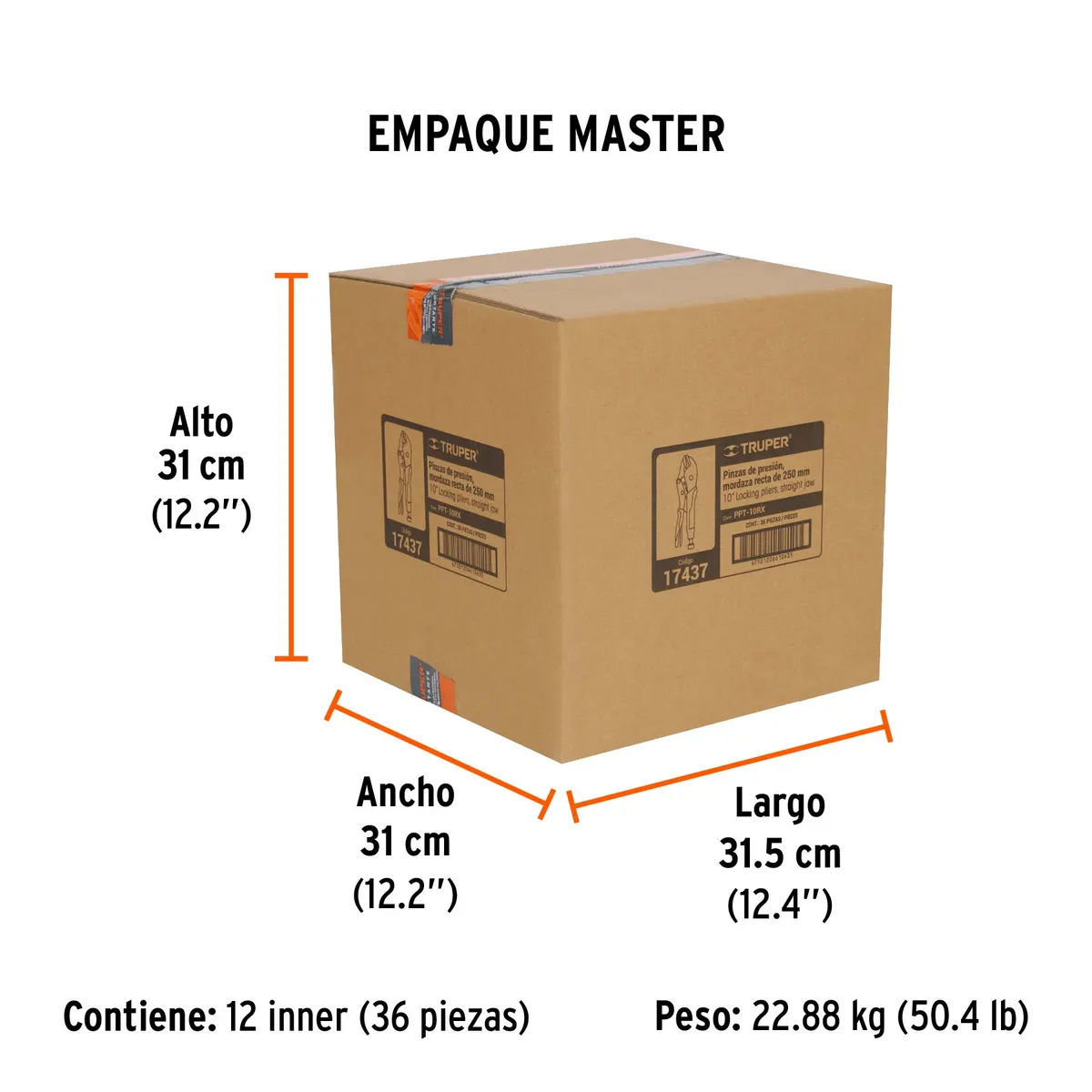 Pinza de Presión Mordaza Recta Mango de Vinil 10" Truper - 17437