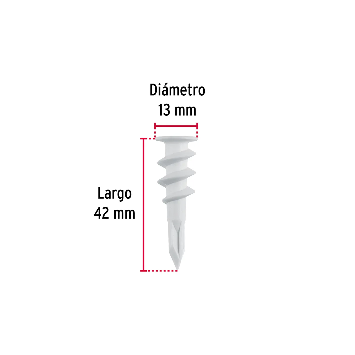 Bolsa con 20 Taquetes de Plástico 1/2" para Panel de Yeso Fiero - 40760