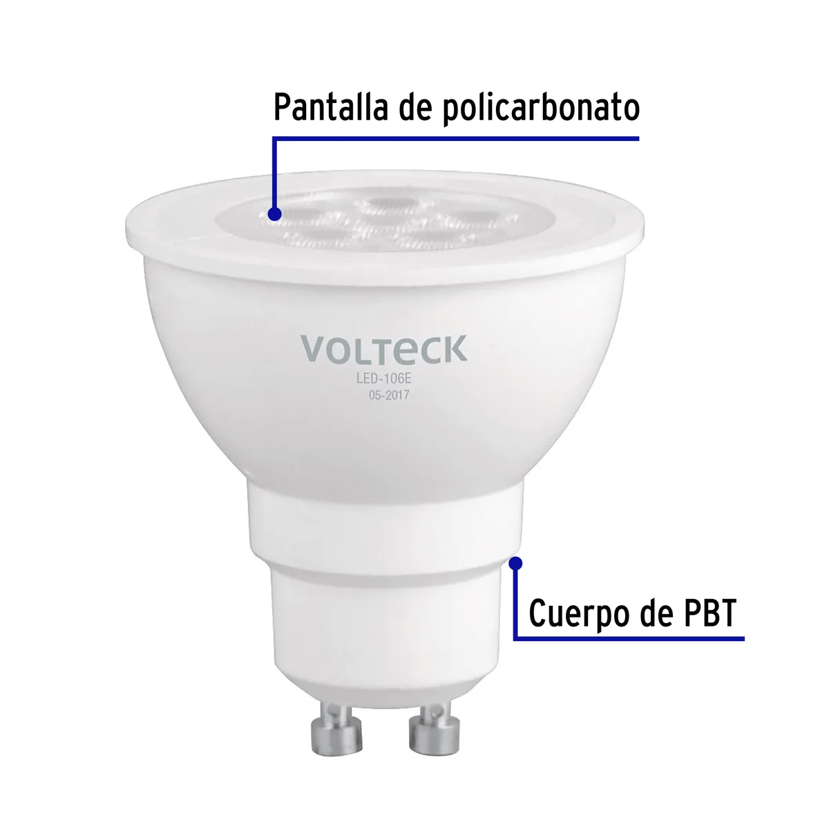 Lámpara LED 6 W MR16 Base GU10 en Blíster Volteck - 46217