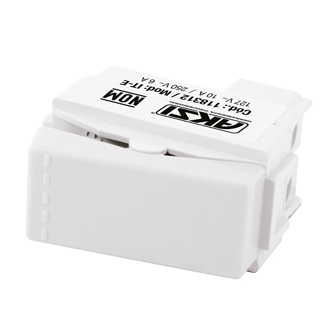 Apagador Sencillo de Tecla 127V/10A Blanco AKSI - 118313