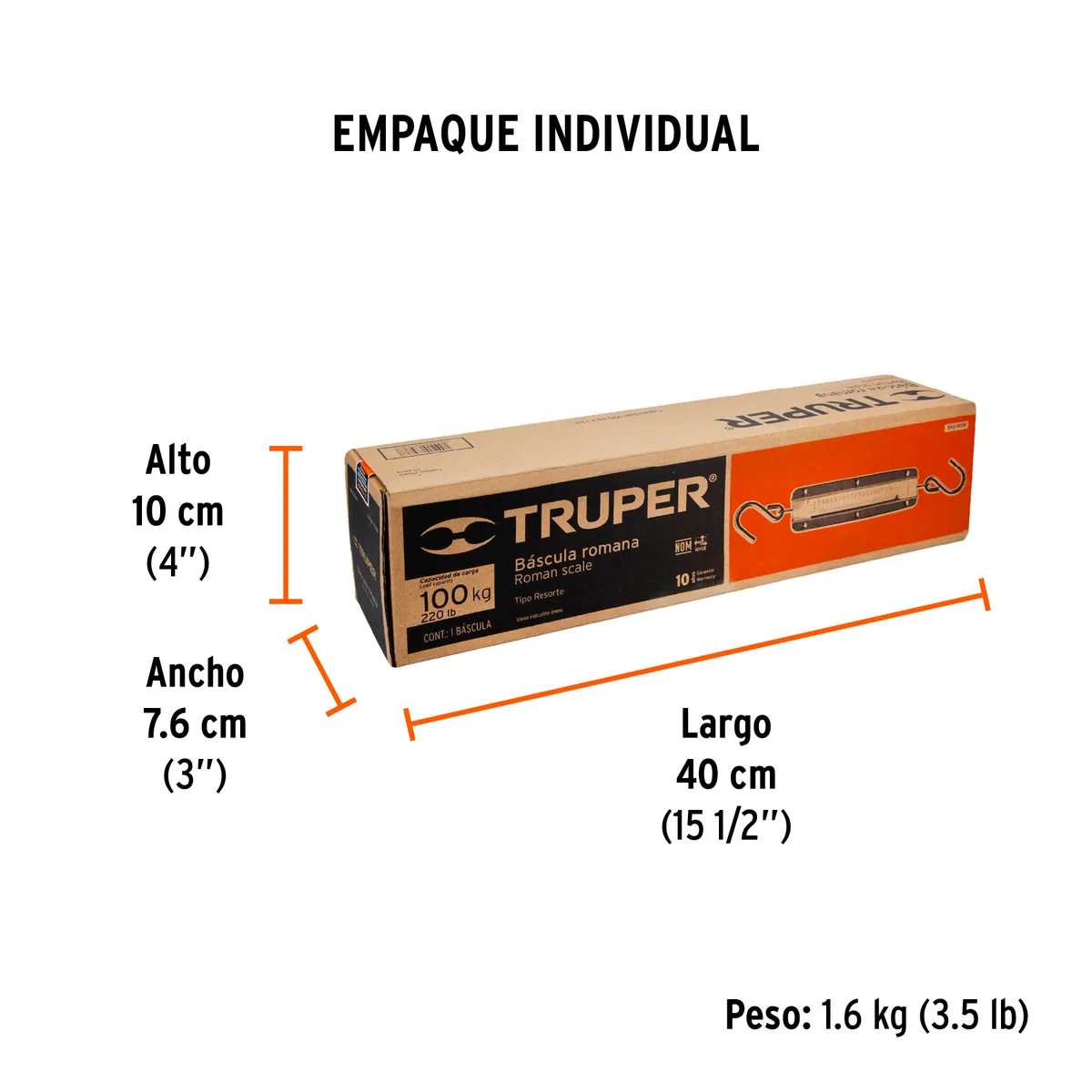 Báscula Romana de Resorte 100 kg Truper - 17088