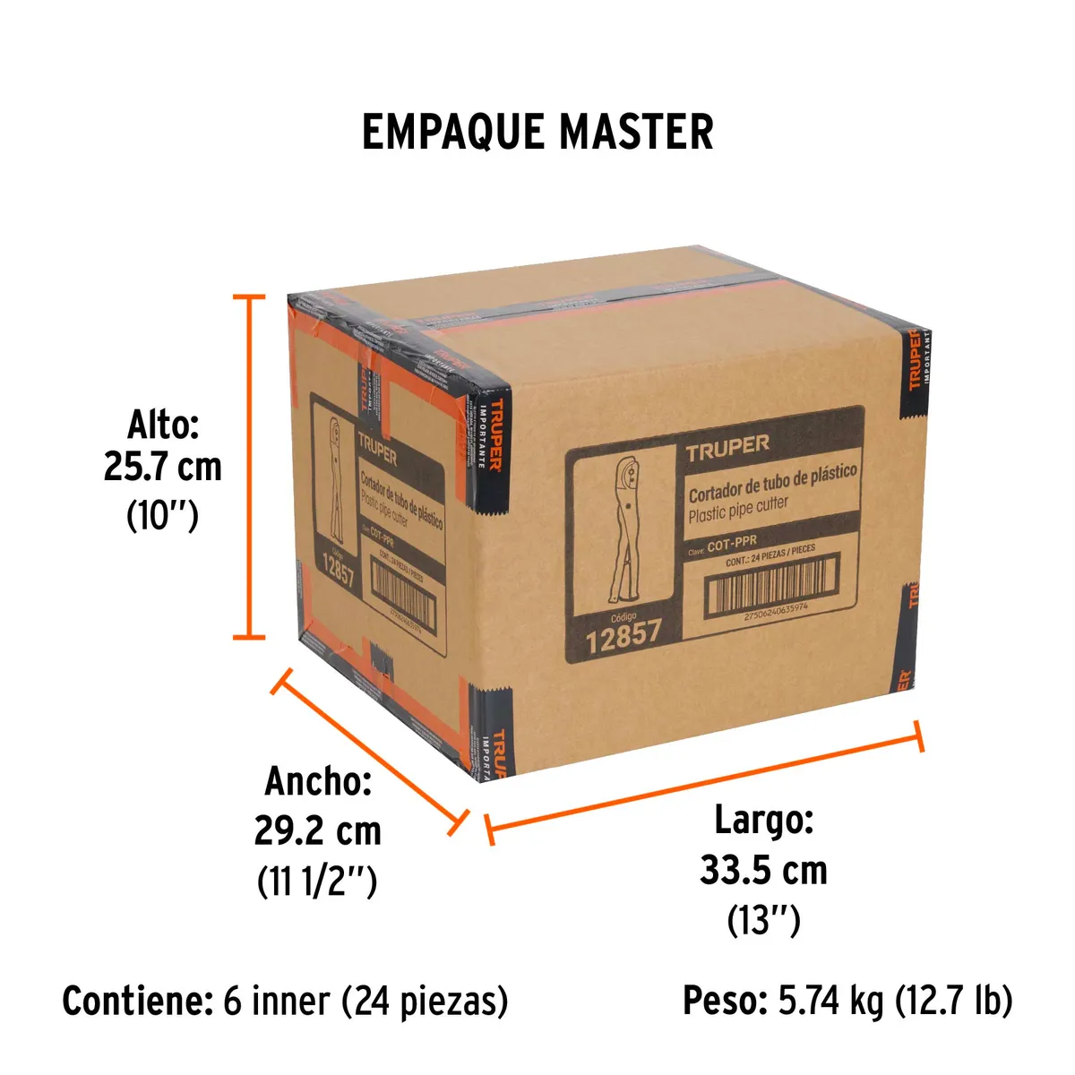 Cortador de Tubo Plástico Corte 3/4" 19 mm Truper - 12857
