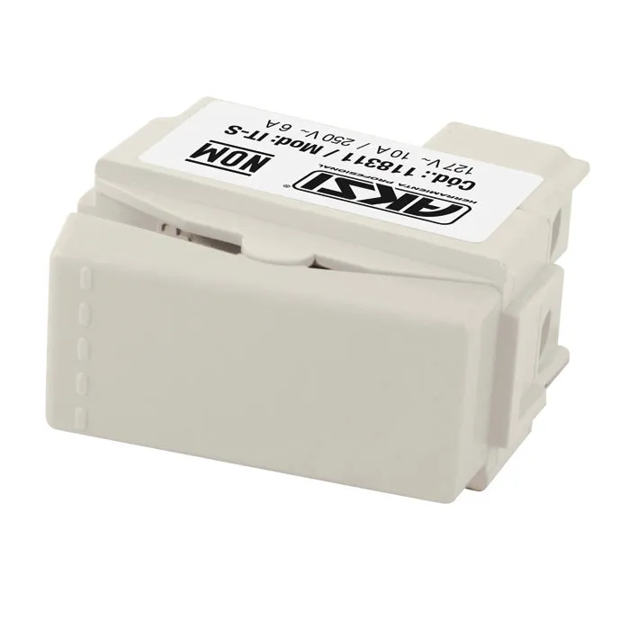 Apagador Sencillo de Tecla 127V/10A Blanco AKSI - 118313